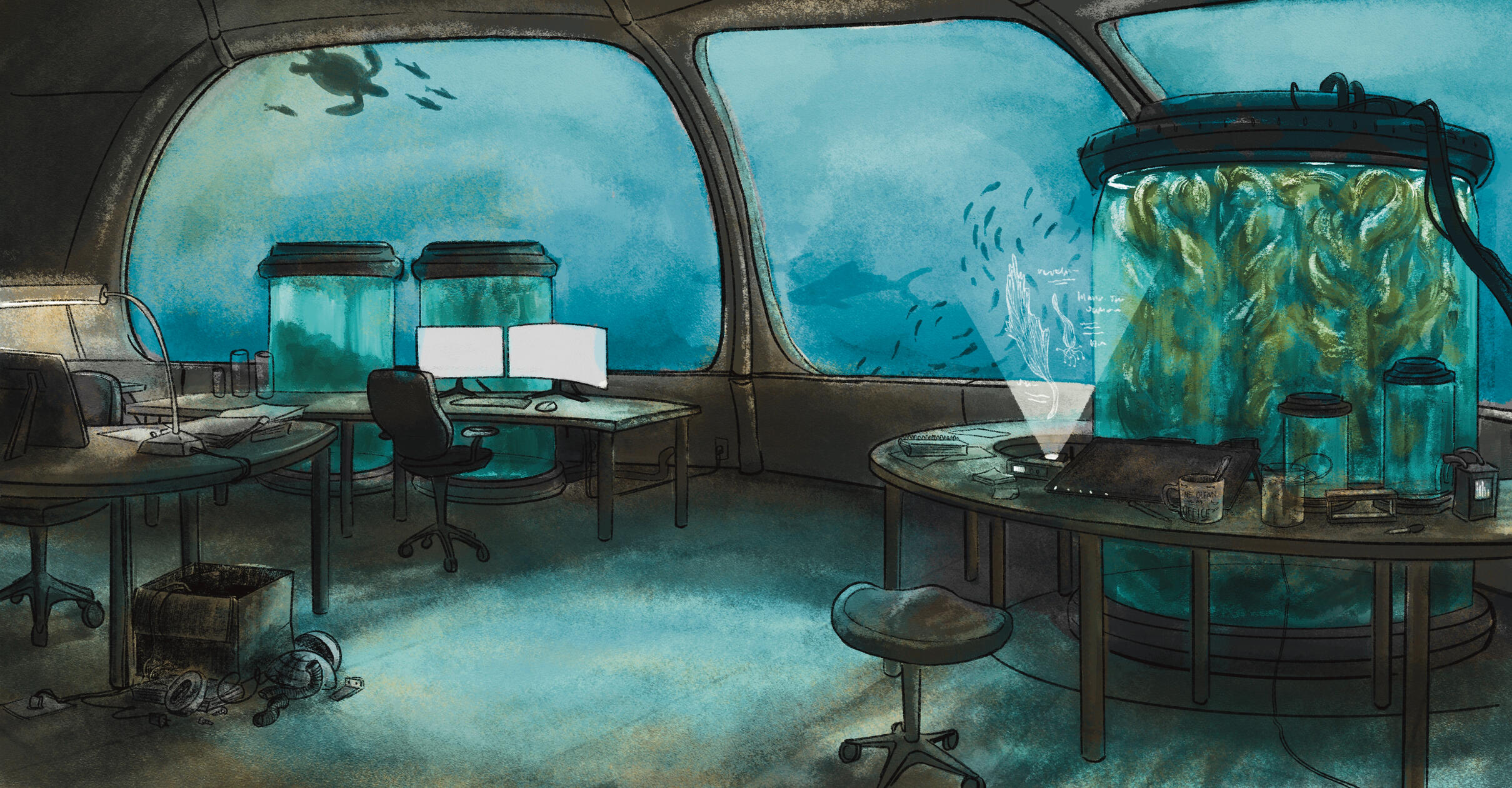 The Lab Interior, Original Story, 2024, digital